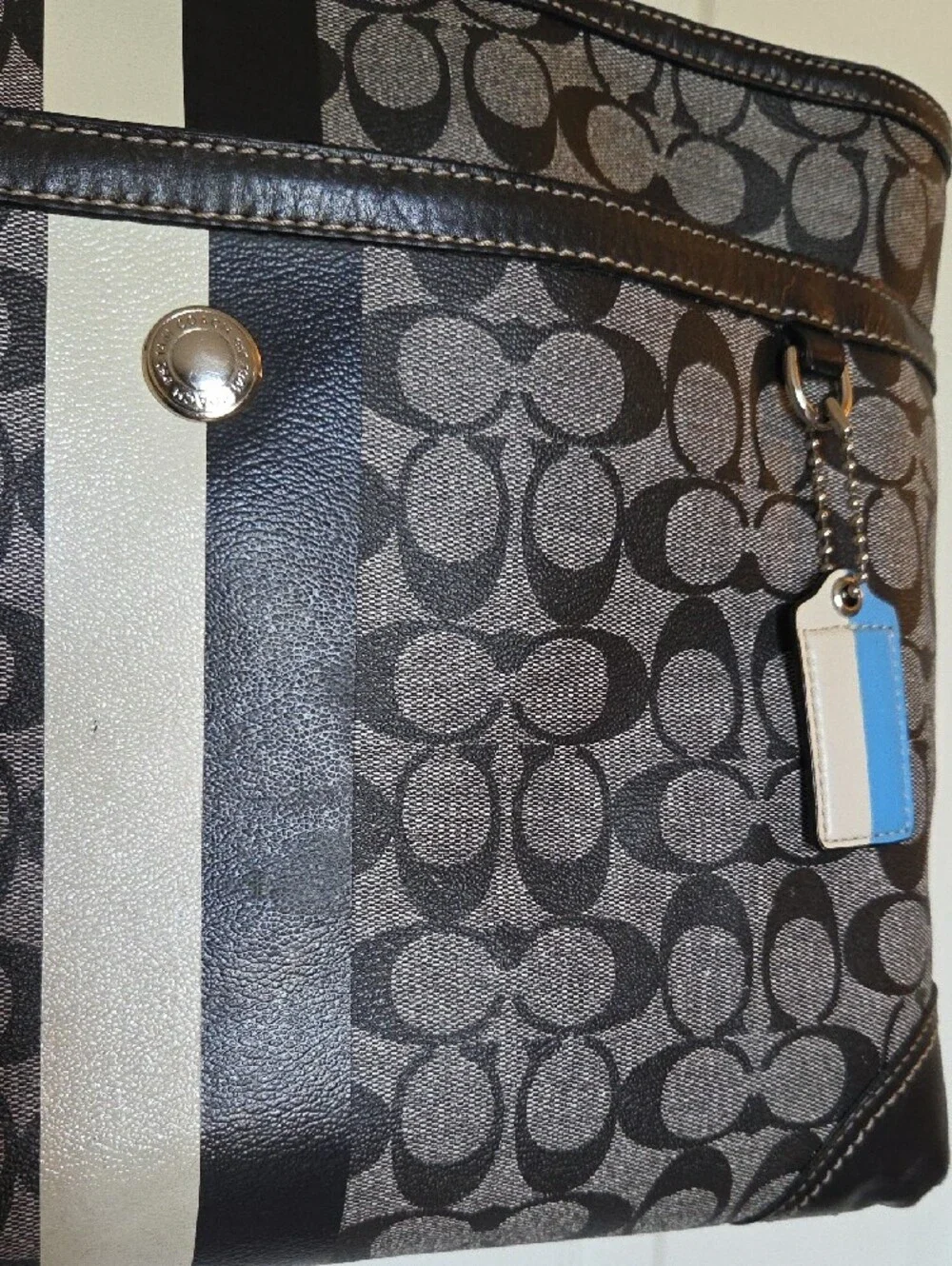 Coach Chelsea Heritage Stripe Tote Bag